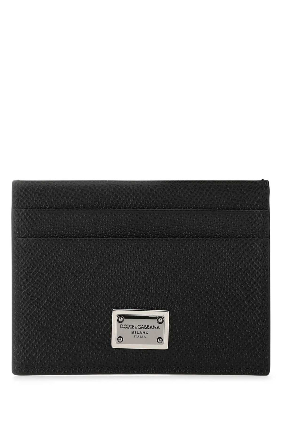 Dolce &amp; Gabbana Men Black Leather Card Holder by Luosophy