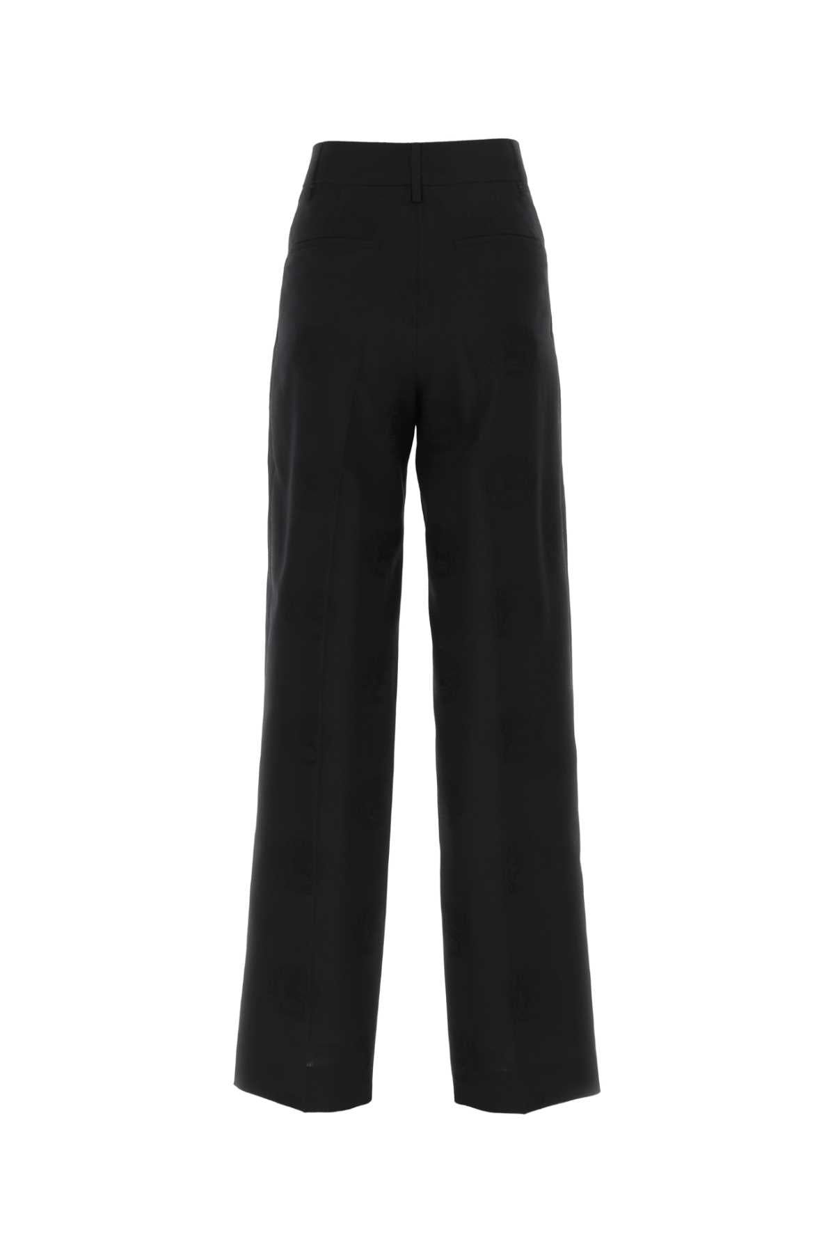 Burberry Women Black Wool Blend Wide-Leg Pant by Luosophy