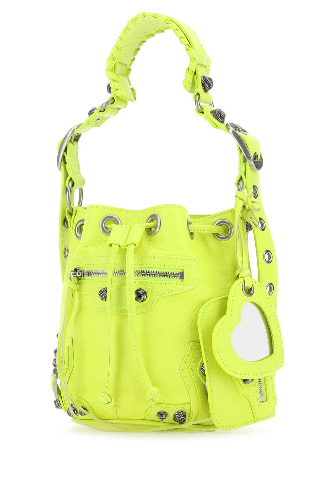 Balenciaga Women Fluo Yellow Leather Le Cagole Xs Bucket Bag by Luosophy
