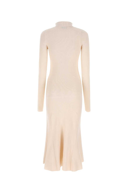 Balenciaga Women Sand Silk Blend Dress by Luosophy