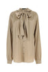 Balenciaga Women Cappuccino Satin Oversize Shirt by Luosophy