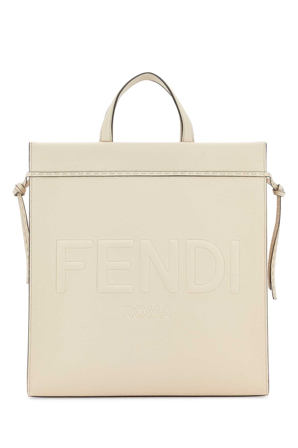 Fendi Men Ivory Medium Go To Shopper Shopping Bag by Luosophy