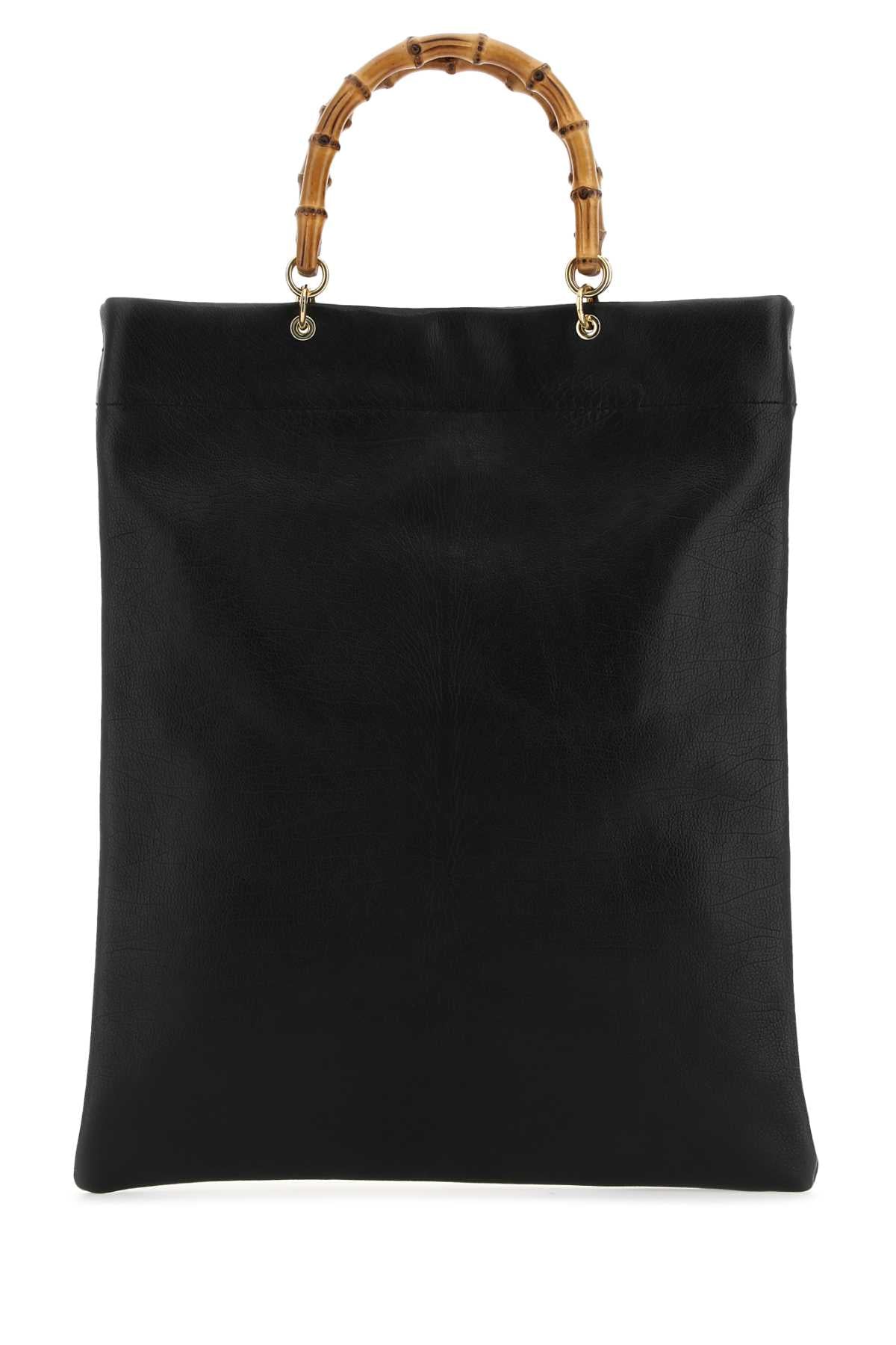 Jil Sander Women Black Leather Medium Shopping Bag by Luosophy