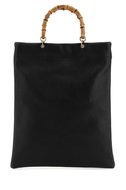 Jil Sander Women Black Leather Medium Shopping Bag by Luosophy