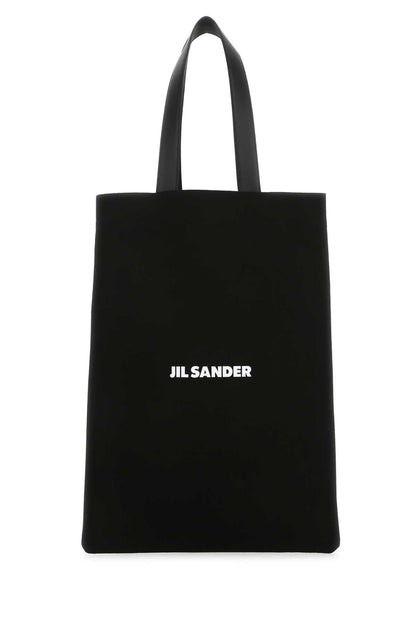 Jil Sander Women Black Canvas Shopping Bag by Luosophy