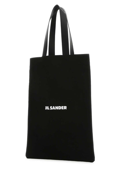 Jil Sander Women Black Canvas Shopping Bag by Luosophy