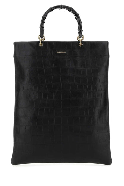 Jil Sander Women Black Leather Medium Shopping Bag by Luosophy