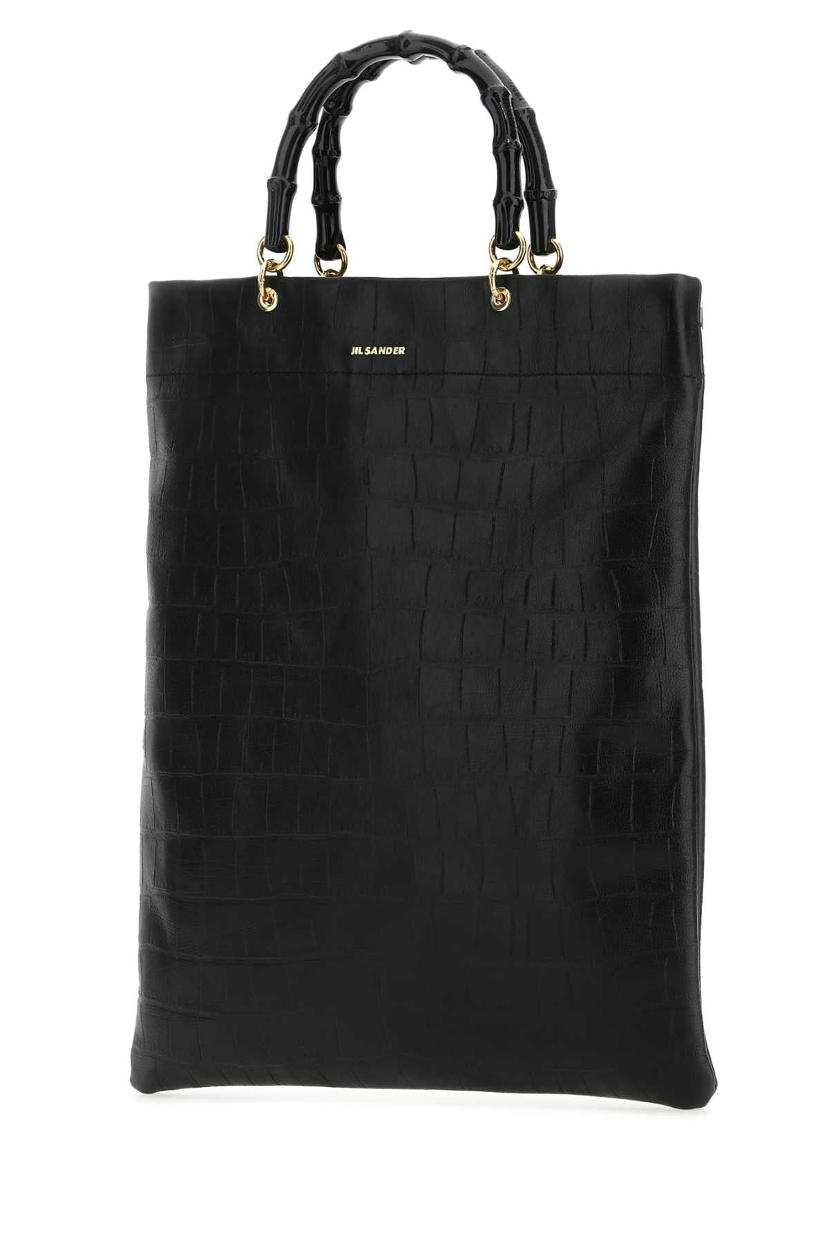 Jil Sander Women Black Leather Medium Shopping Bag by Luosophy