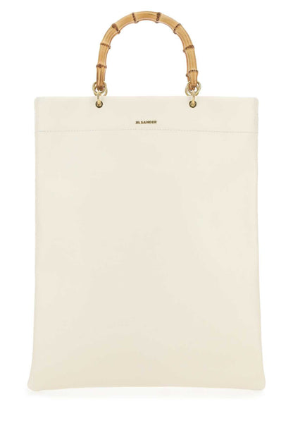 Jil Sander Women Ivory Leather Medium Shopping Bag by Luosophy