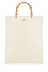 Jil Sander Women Ivory Leather Medium Shopping Bag by Luosophy