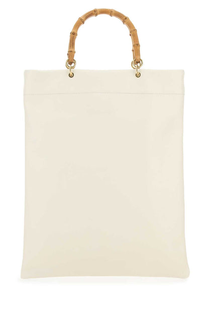 Jil Sander Women Ivory Leather Medium Shopping Bag by Luosophy