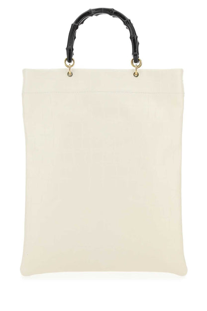 Jil Sander Women Ivory Leather Medium Shopping Bag by Luosophy