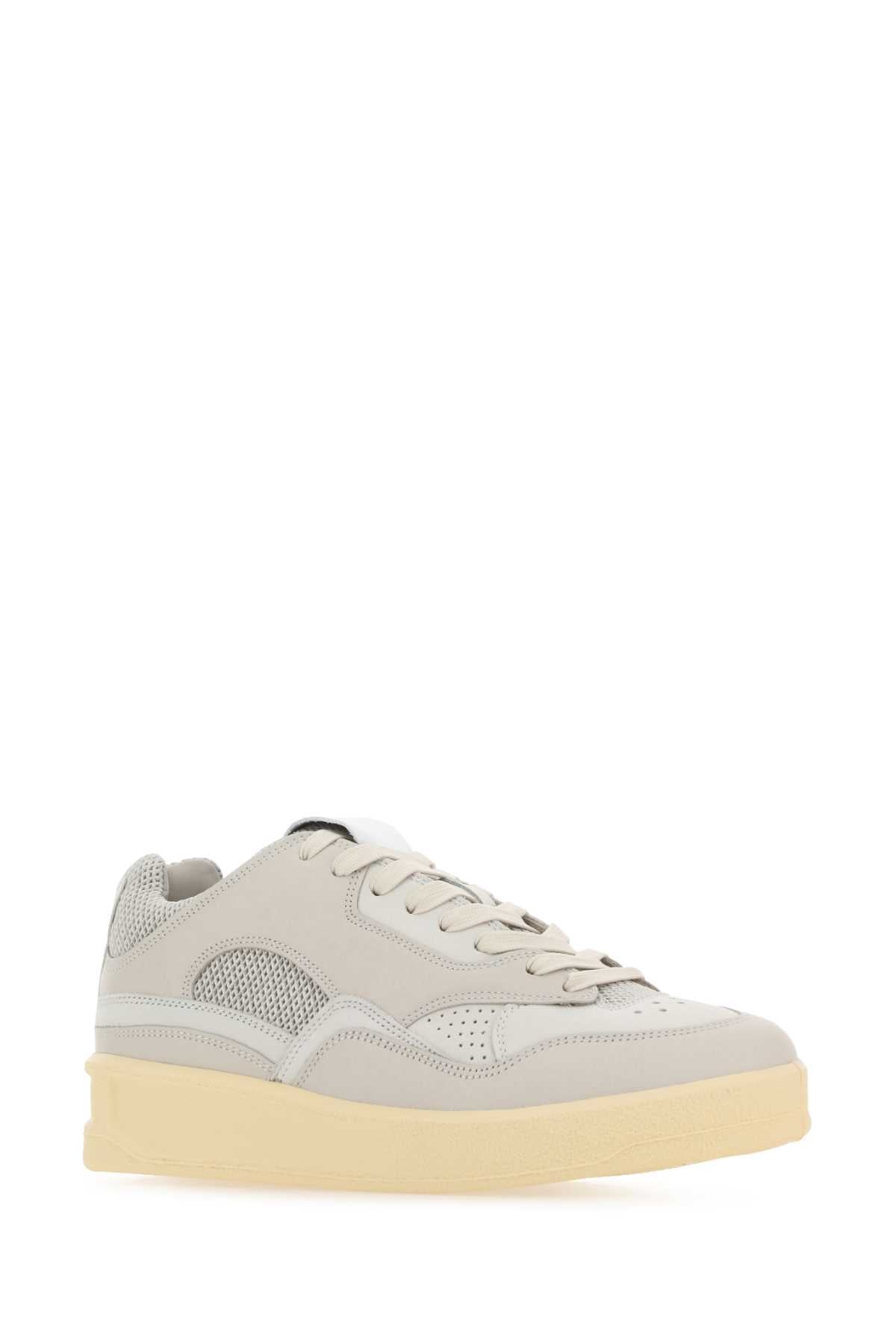 Jil Sander Women Grey Canvas And Rubber Basket Sneakers by Luosophy