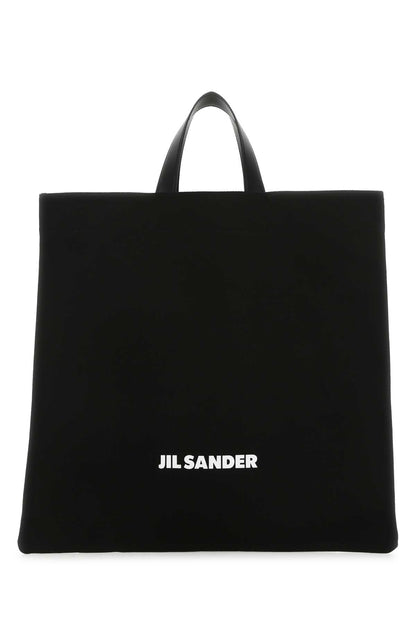 Jil Sander Women Black Canvas Shopping Bag by Luosophy