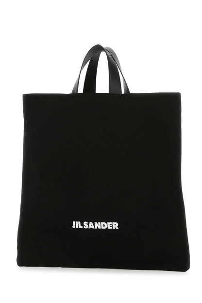 Jil Sander Women Black Canvas Shopping Bag by Luosophy