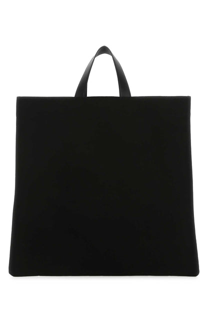 Jil Sander Women Black Canvas Shopping Bag by Luosophy