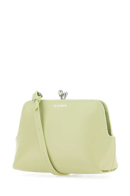Jil Sander Women Pastel Green Leather Micro Goji Crossbody Bag by Luosophy