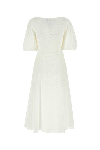 Kenzo Women White Broderie Anglaise Dress