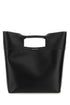 Alexander Mcqueen Men Black Leather The Square Bow Shopping Bag by Luosophy