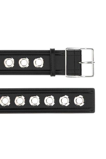 Alexander Mcqueen Women Black Leather Belt by Luosophy