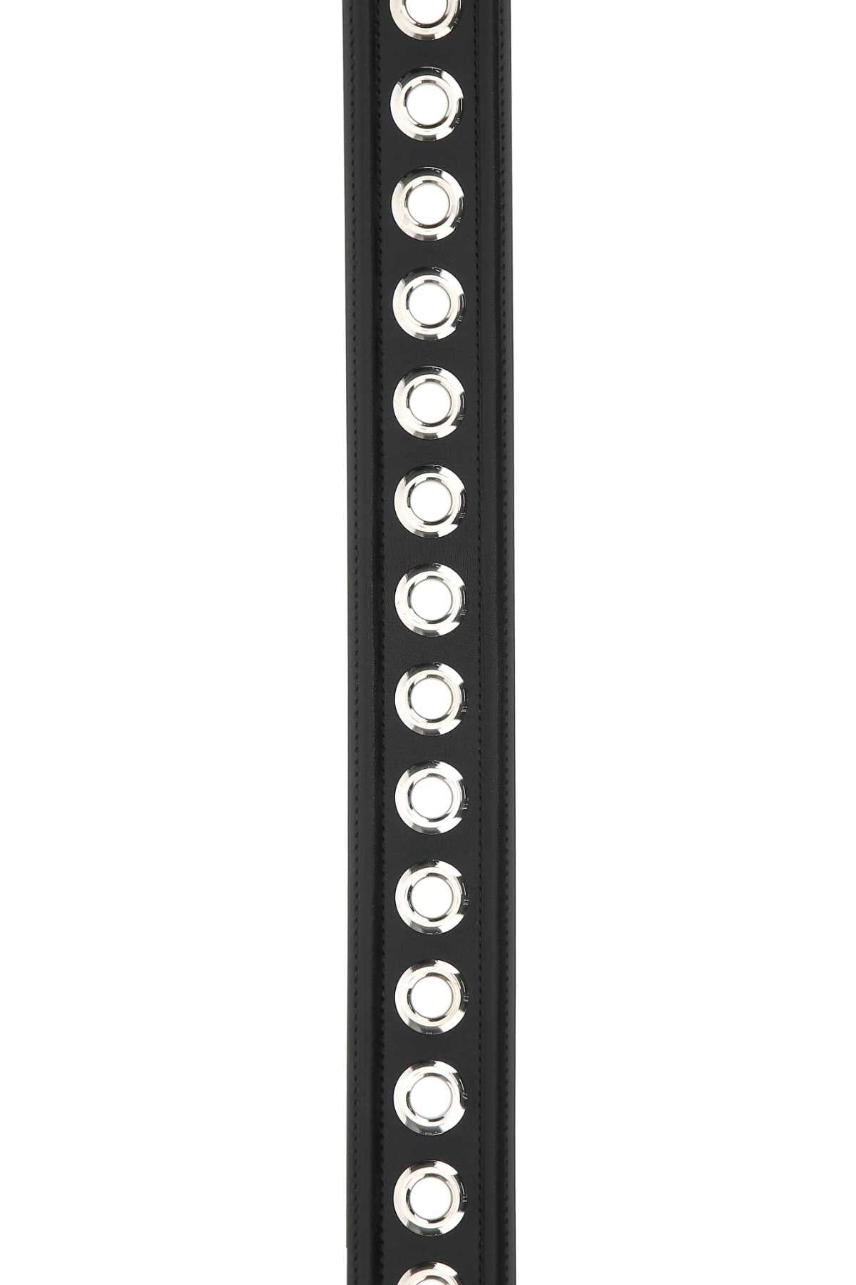 Alexander Mcqueen Women Black Leather Belt by Luosophy