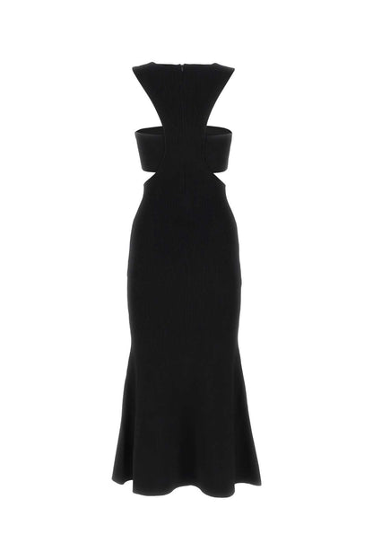 Alexander Mcqueen Women Black Viscose Blend Dress by Luosophy