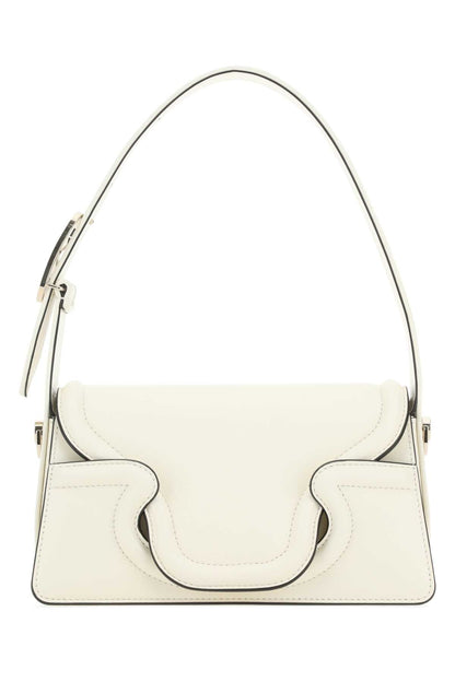 Valentino Garavani Women Ivory Leather Le Grand Deuxieme Shoulder Bag by Luosophy