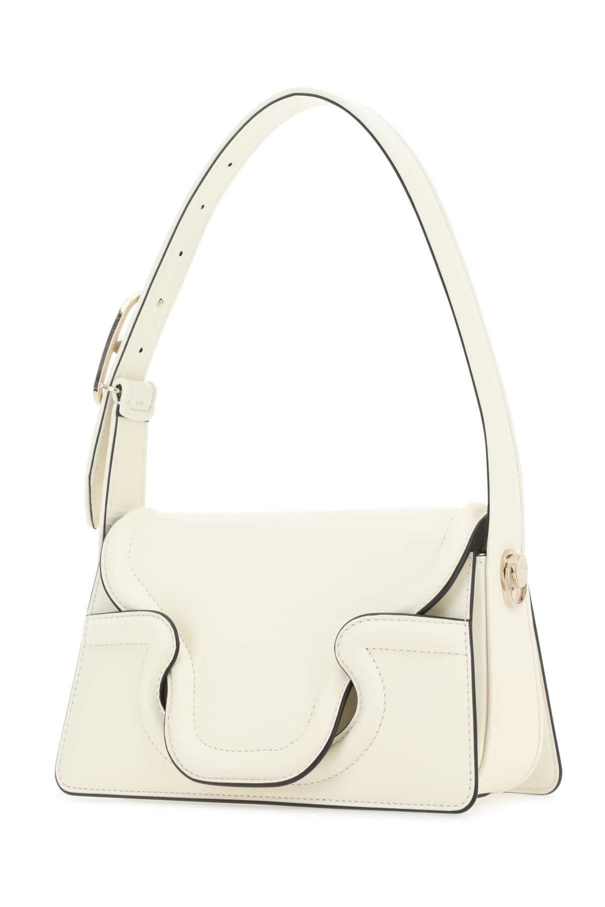 Valentino Garavani Women Ivory Leather Le Grand Deuxieme Shoulder Bag by Luosophy