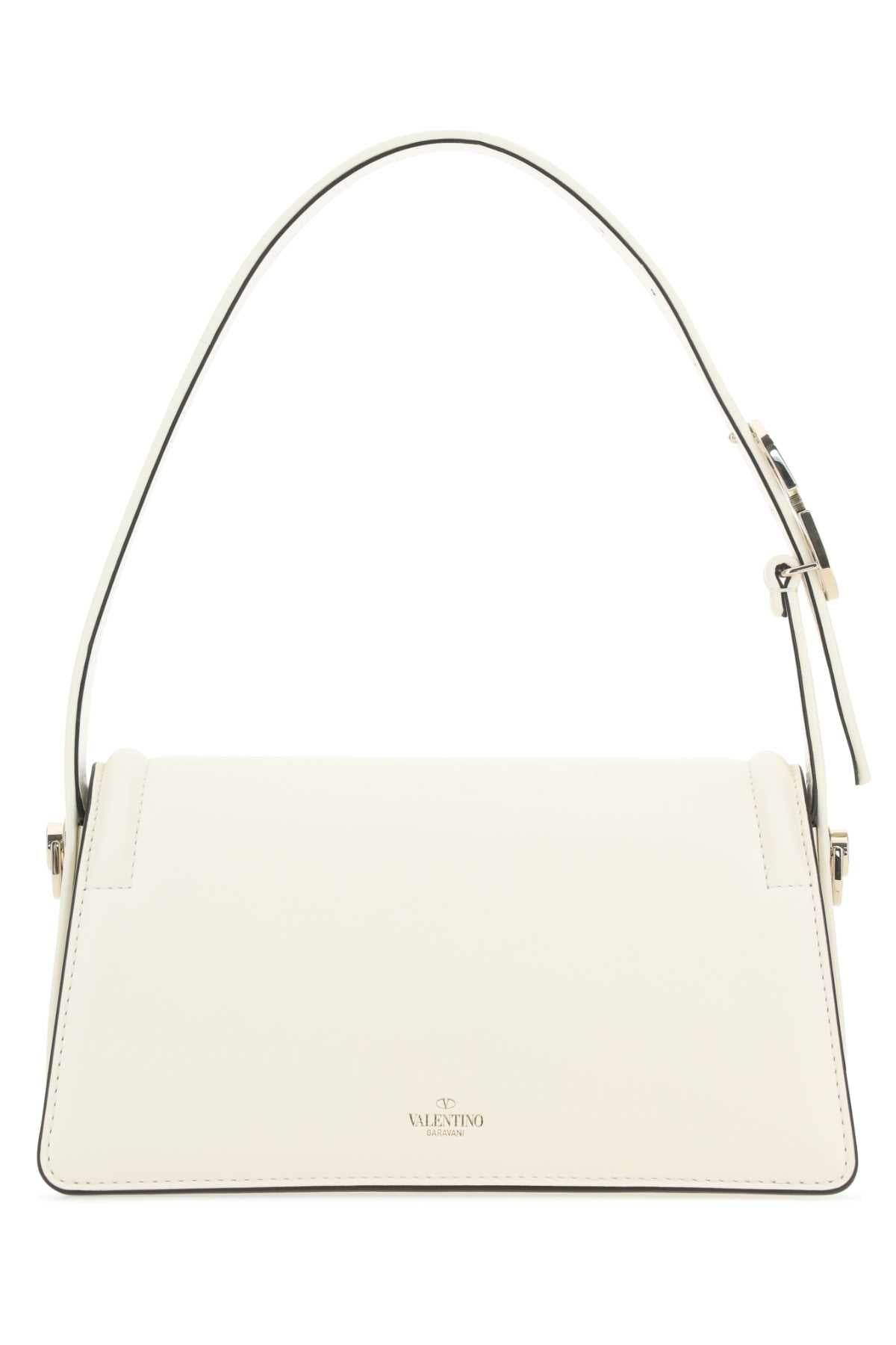Valentino Garavani Women Ivory Leather Le Grand Deuxieme Shoulder Bag by Luosophy