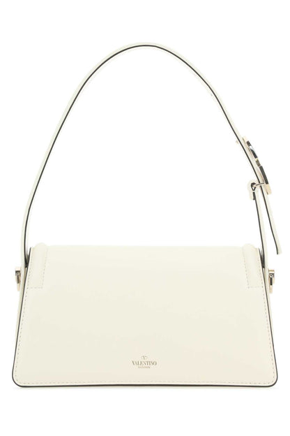 Valentino Garavani Women Ivory Leather Le Grand Deuxieme Shoulder Bag by Luosophy