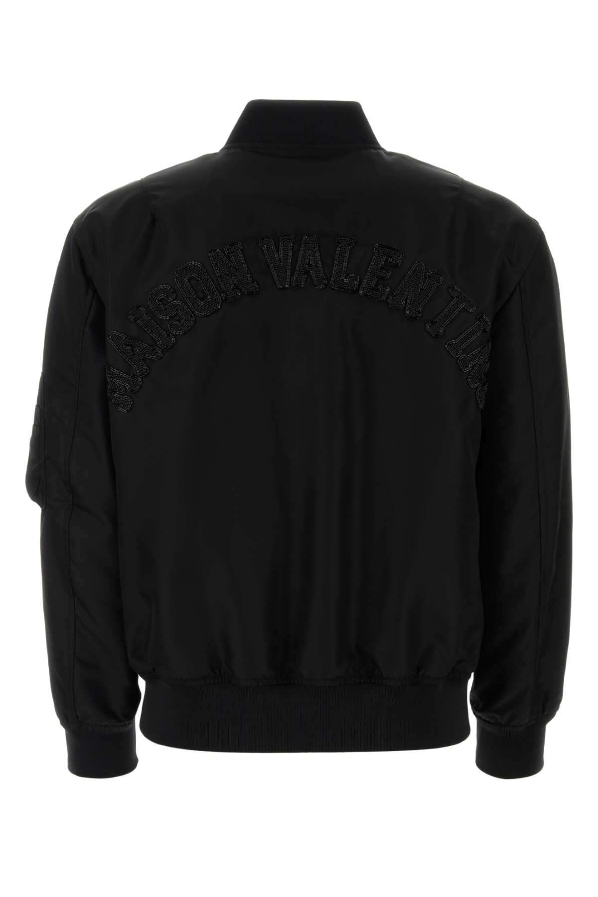 Valentino Garavani Men Black Nylon Bomber Jacket by Luosophy