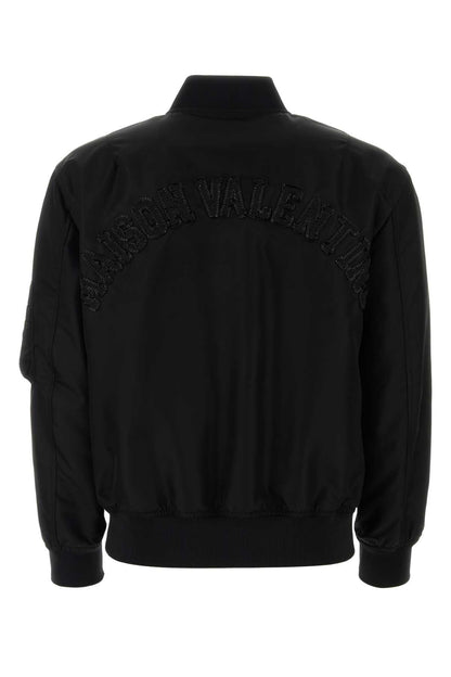 Valentino Garavani Men Black Nylon Bomber Jacket by Luosophy