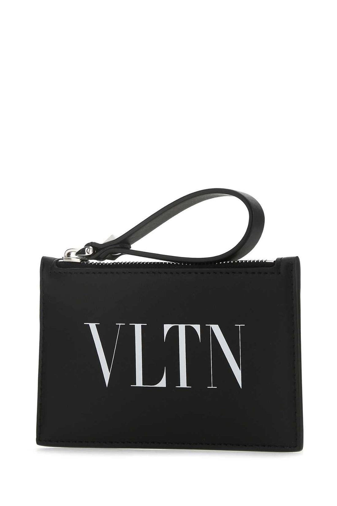 Valentino Garavani Men Black Leather Card Holder by Luosophy