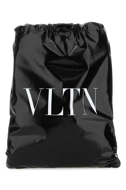 Valentino Garavani Men Black Leather Vltn Sack by Luosophy