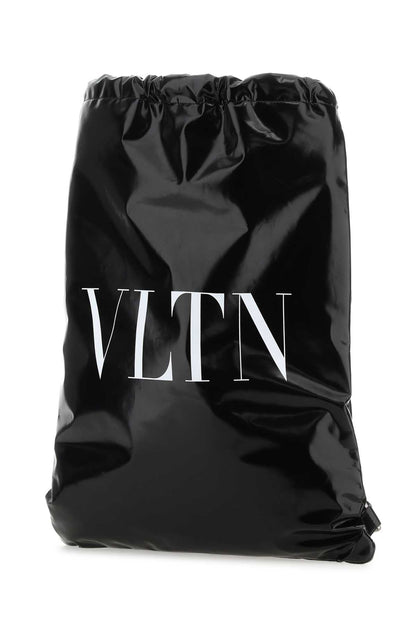 Valentino Garavani Men Black Leather Vltn Sack by Luosophy