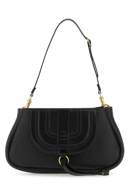 Chloe Women Black Leather Marcie Clutch by Luosophy