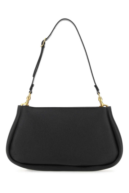 Chloe Women Black Leather Marcie Clutch by Luosophy