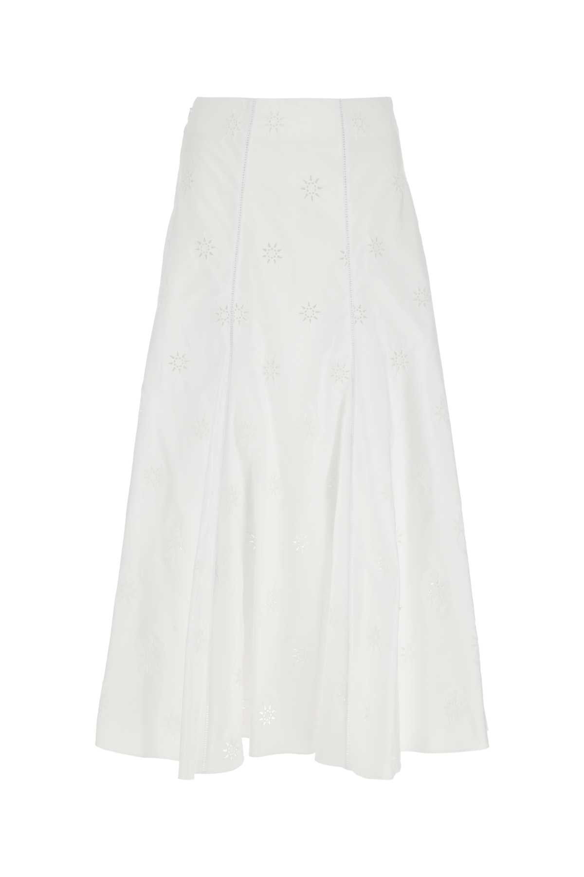 Chloe Women White Poplin Skirt by Luosophy