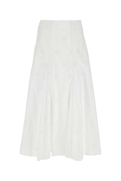 Chloe Women White Poplin Skirt by Luosophy