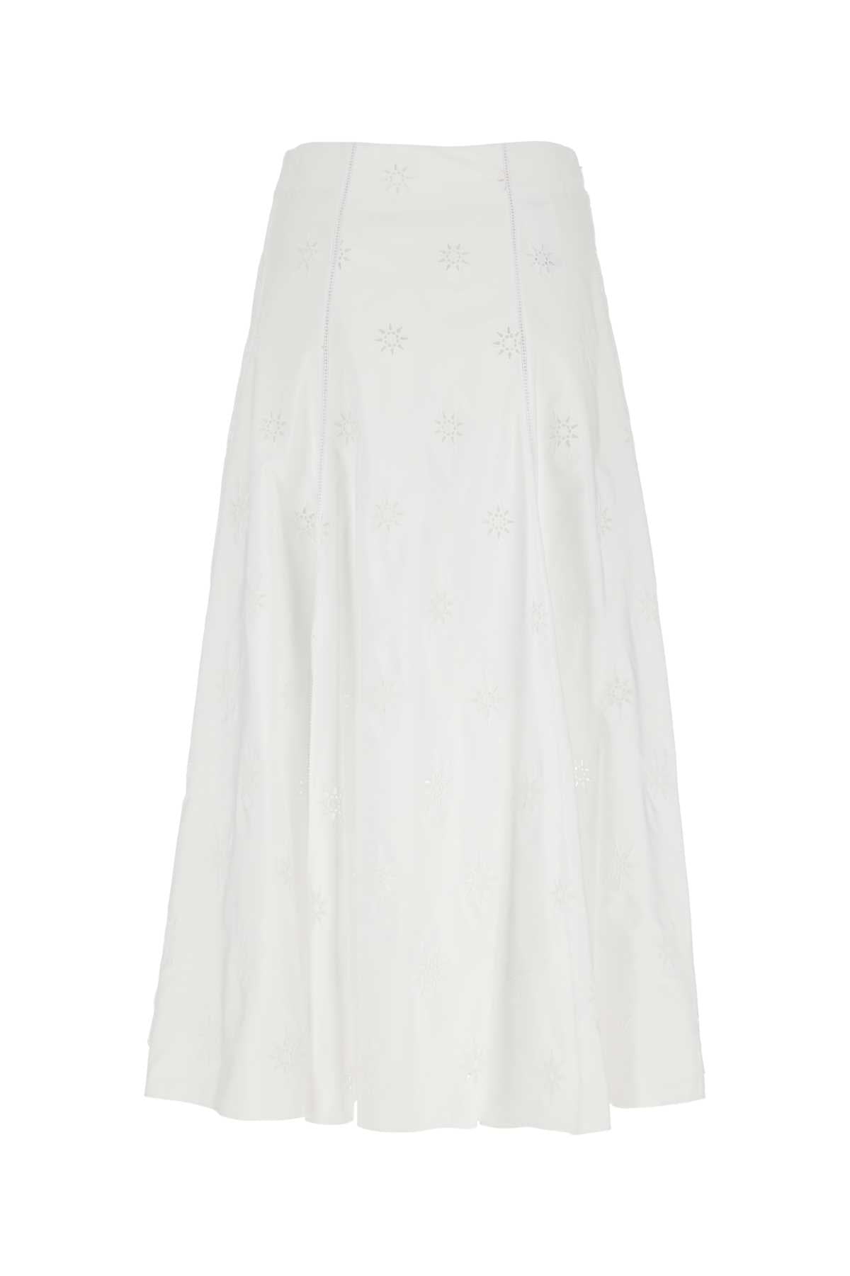 Chloe Women White Poplin Skirt by Luosophy