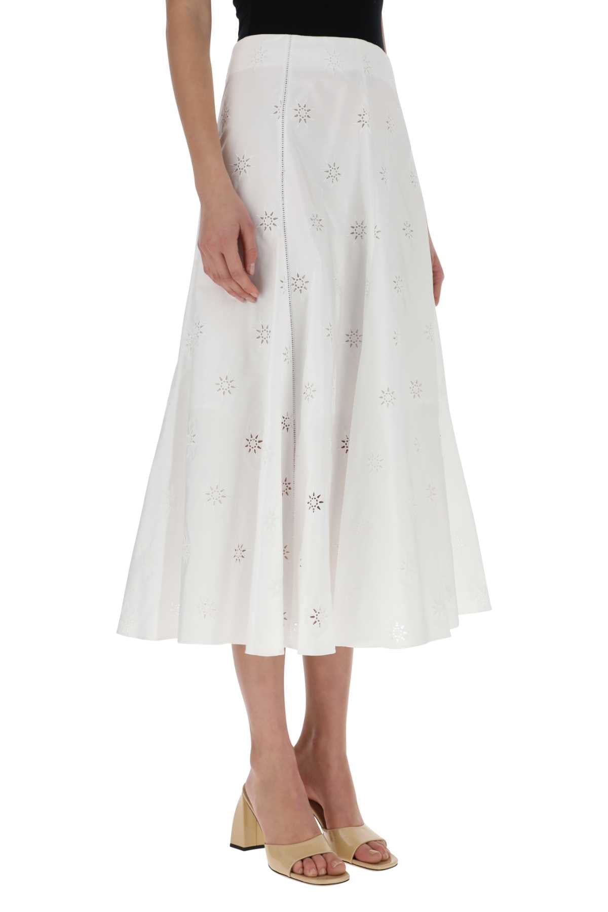 Chloe Women White Poplin Skirt by Luosophy