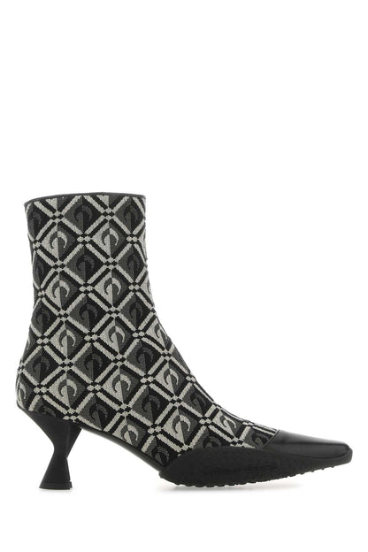 Marine Serre Women Embroidered Cotton Blend Moon Diamant Ankle Boots