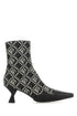 Marine Serre Women Embroidered Cotton Blend Moon Diamant Ankle Boots by Luosophy
