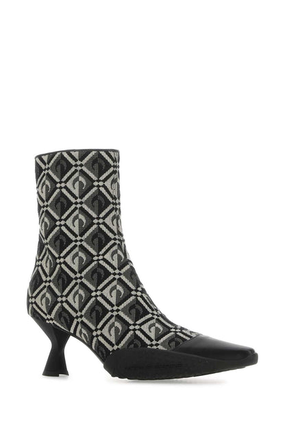 Marine Serre Women Embroidered Cotton Blend Moon Diamant Ankle Boots