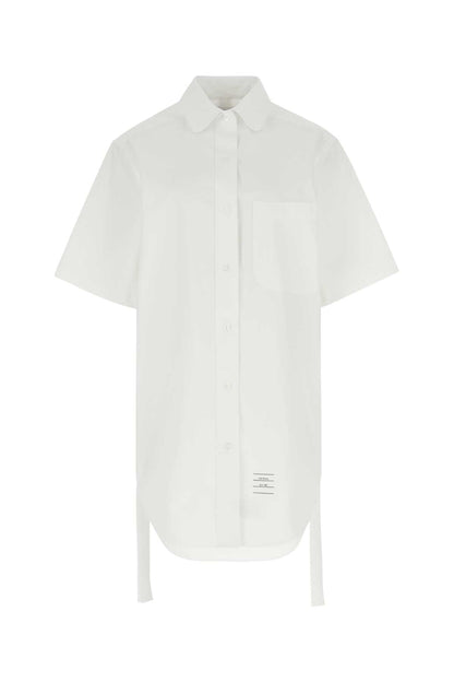 Thom Browne Women White Poplin Shirt Mini Dress by Luosophy