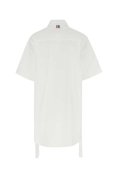 Thom Browne Women White Poplin Shirt Mini Dress by Luosophy