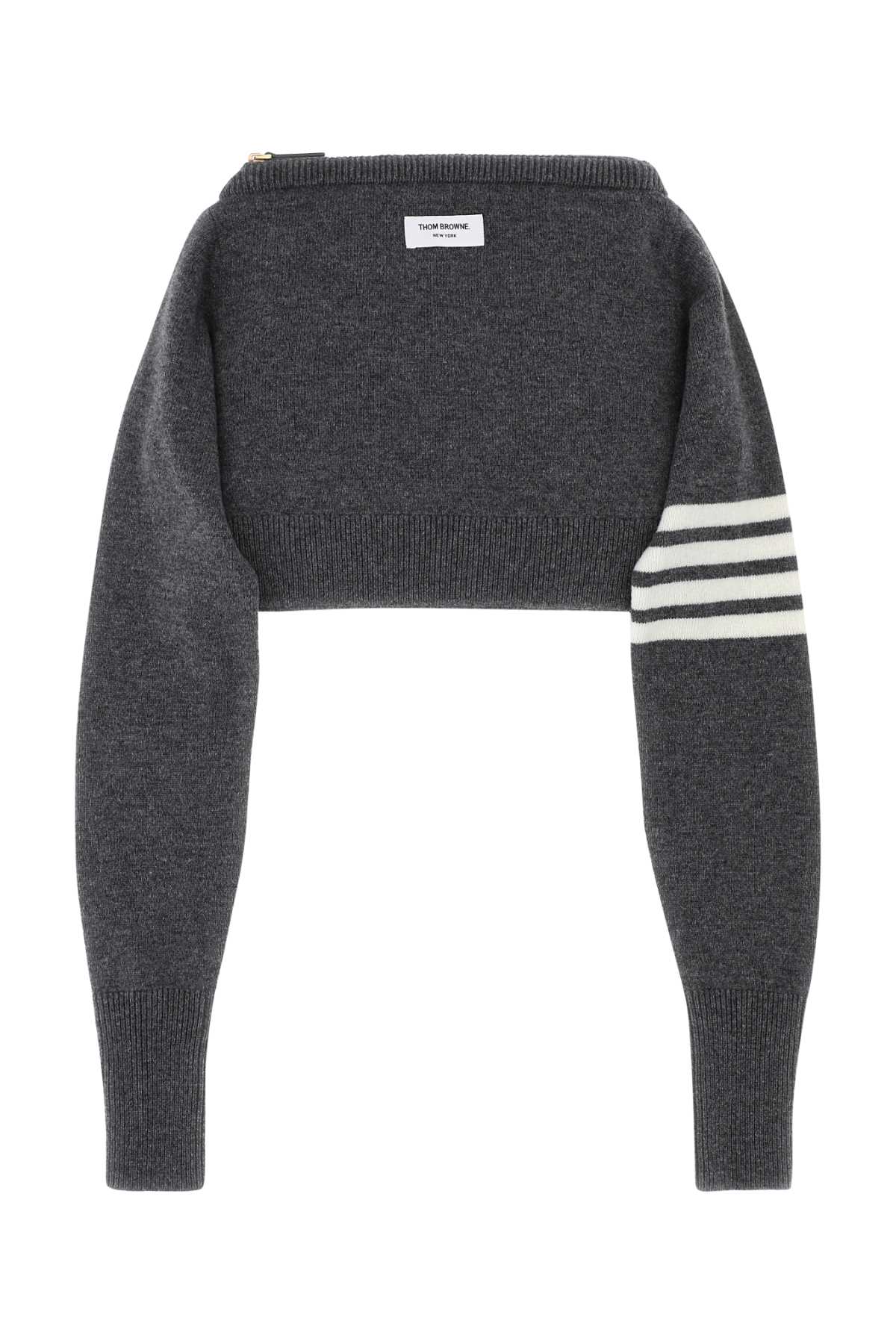 Thom Browne Unisex Melange Grey Wool Clutch by Luosophy