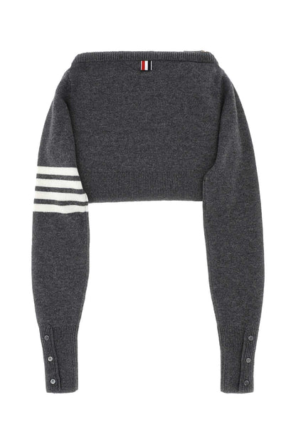 Thom Browne Unisex Melange Grey Wool Clutch by Luosophy