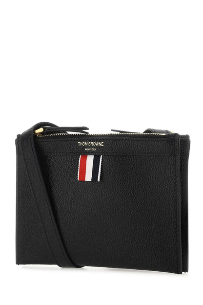 Thom Browne Women Black Leather Mini Document Holder by Luosophy