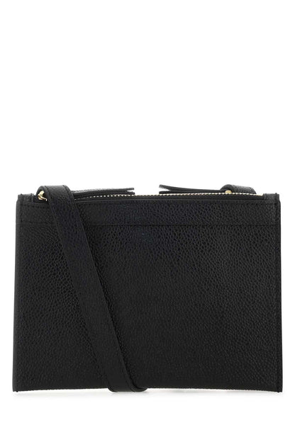 Thom Browne Women Black Leather Mini Document Holder by Luosophy